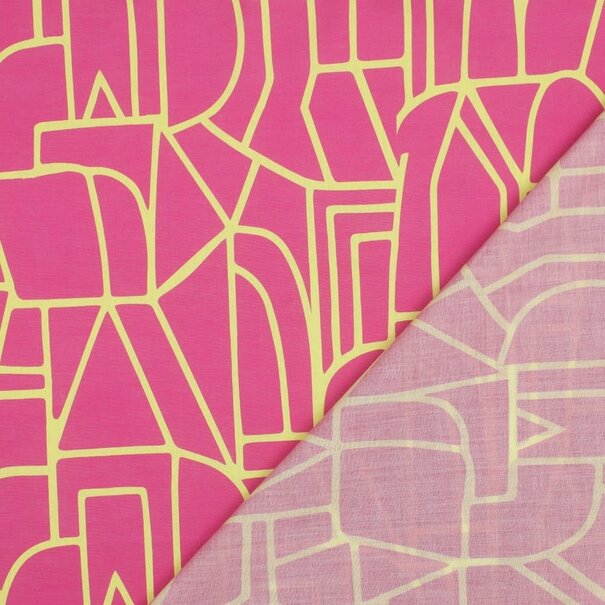 Neon abstract - cotton voile
