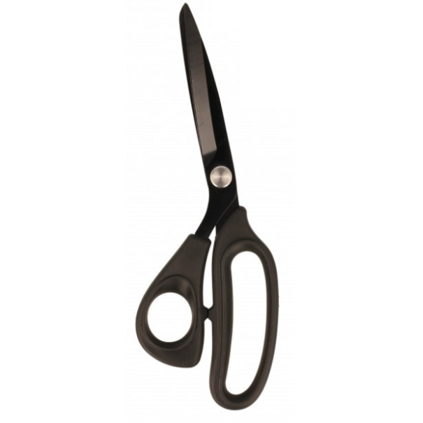 Zwarte titanium stofschaar linkshandig
