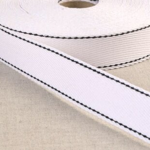 Tassenband wit/zwart