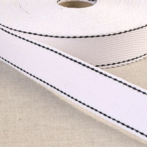 Tassenband wit/zwart