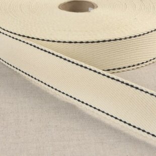 Tassenband ecru/zwart