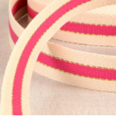 Tassenband fuchsia/goud