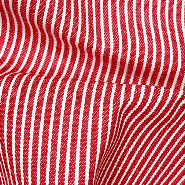 Denim smalle streep - rood