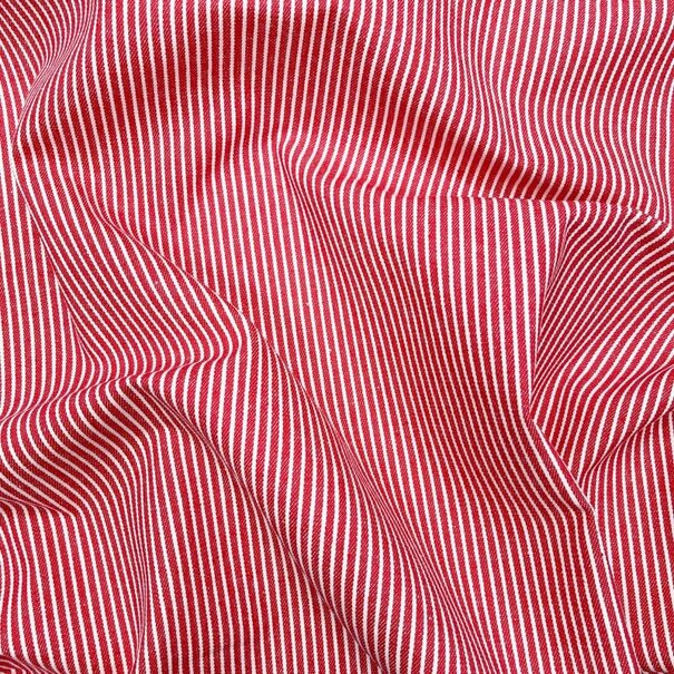 Denim smalle streep - rood