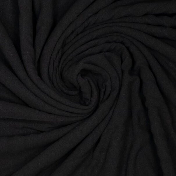 linnenviscose jacquard - zwart