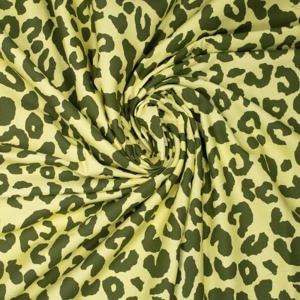 Canvas luipaard - olijf