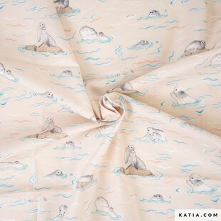 Sea lion love - poplin