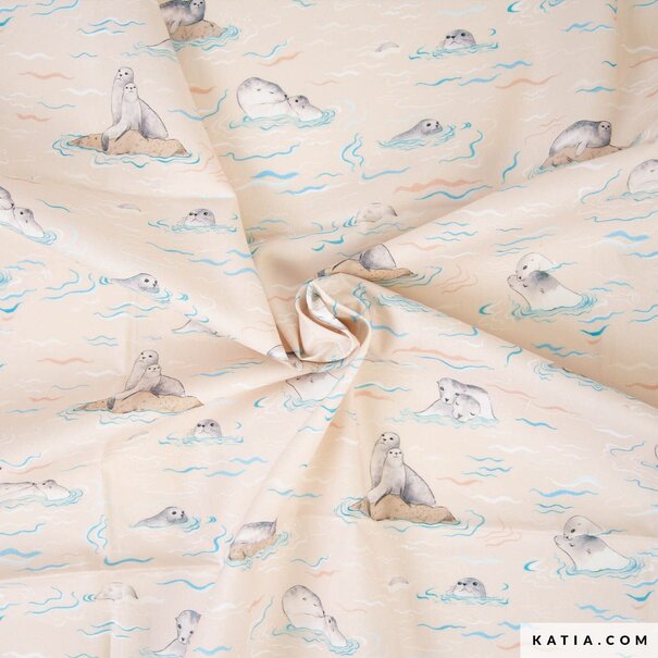 Katia Fabrics Sea lion love - poplin