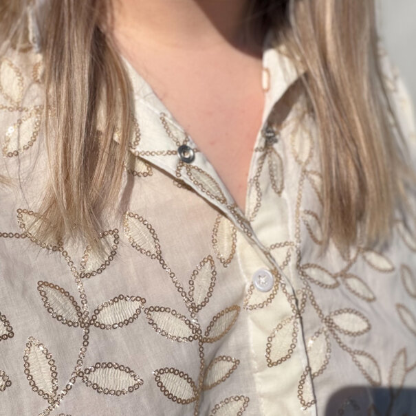 Champagne leaves - poplin