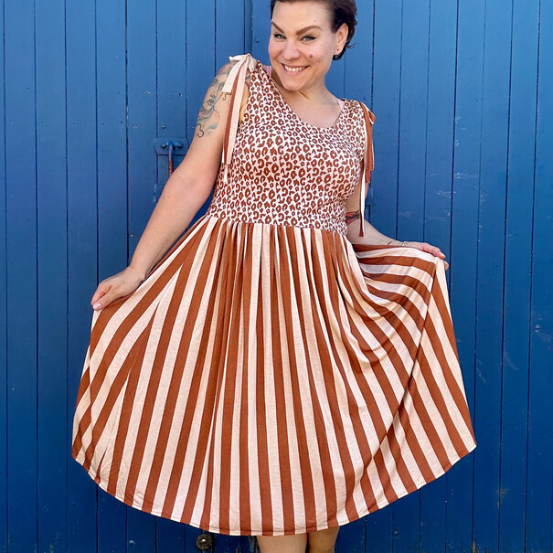 Happy stripes bruin - viscosetricot
