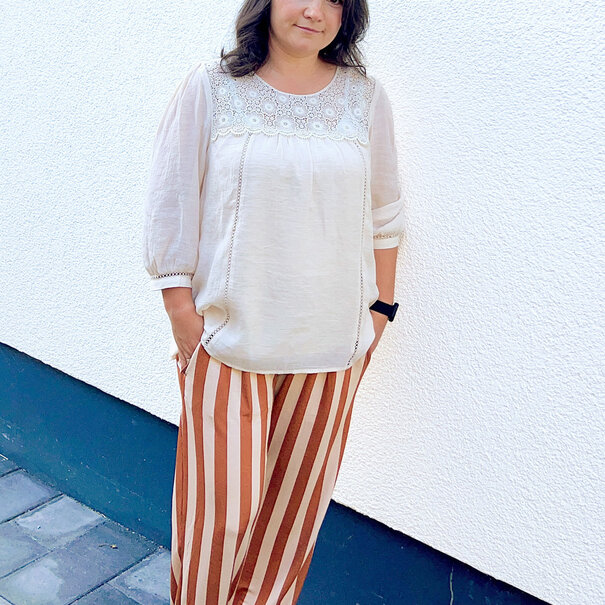 Happy stripes bruin - viscosetricot