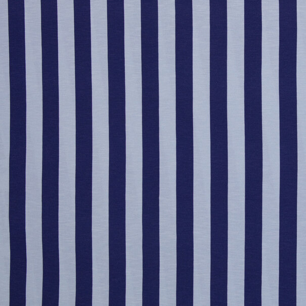 Happy stripes blauw - viscosetricot