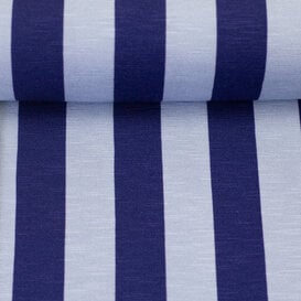 Happy stripes blauw - viscosetricot