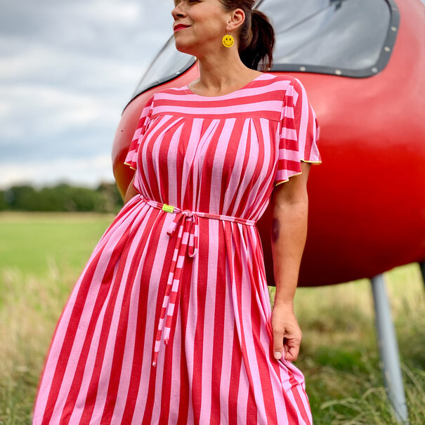 Happy stripes roze - viscosetricot