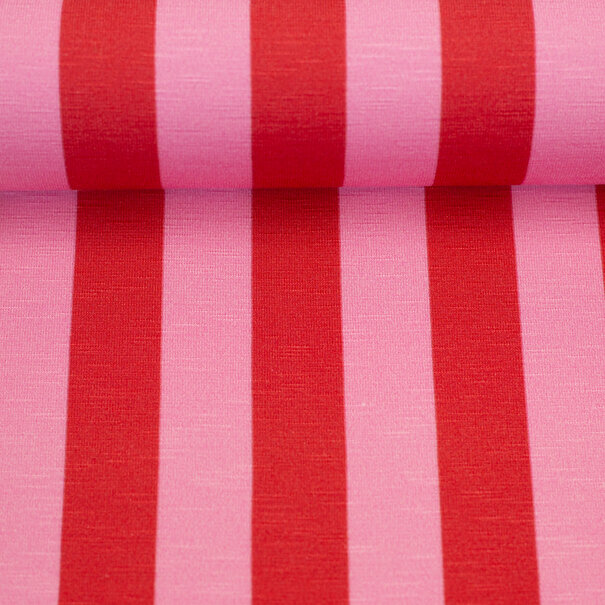 Happy stripes roze - viscosetricot