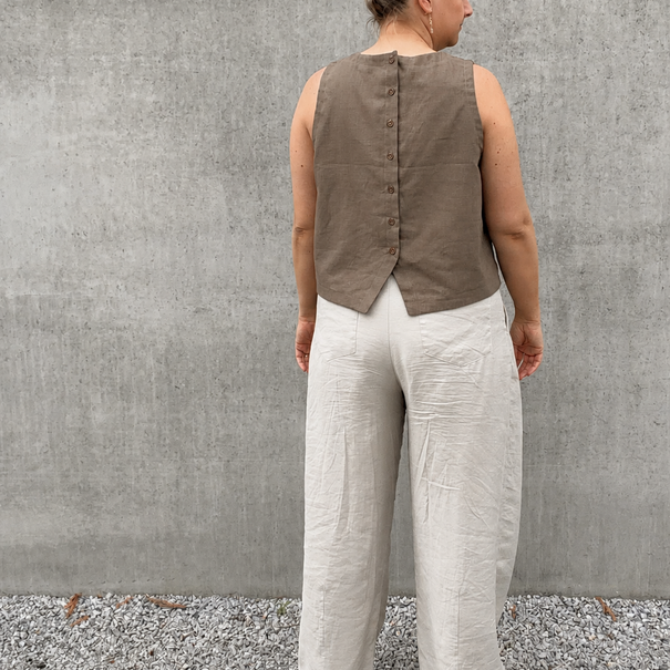Gewassen linnen - taupe