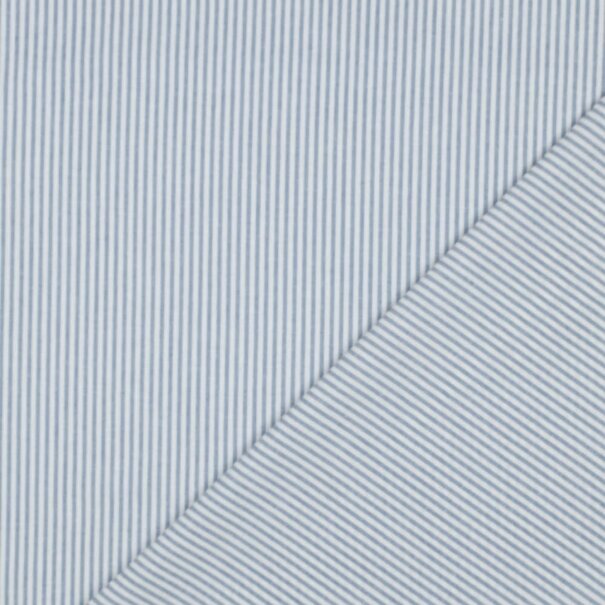 Popeline strepen - blauw