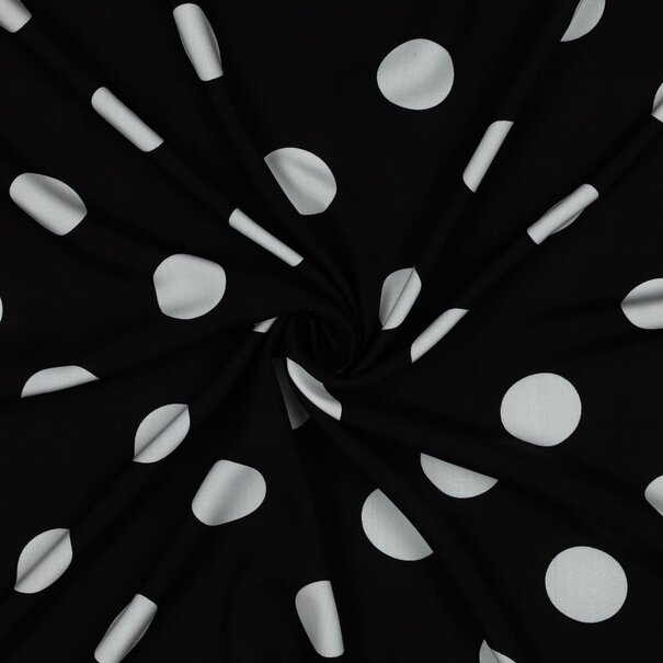 Polkadots zwart - viscose