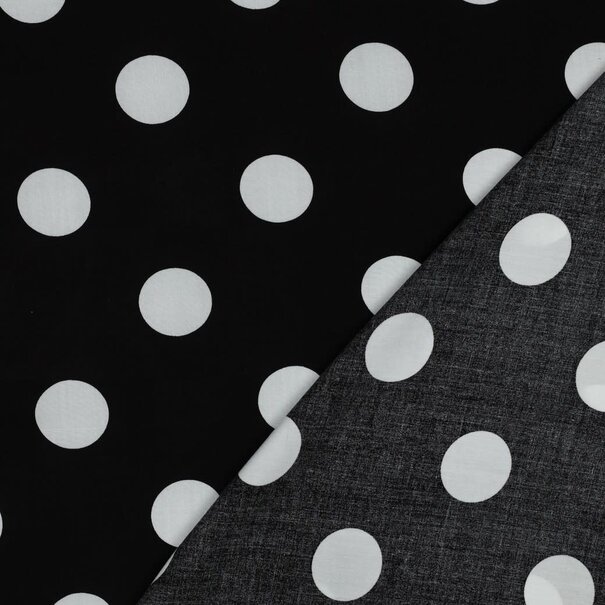 Polkadots zwart - viscose