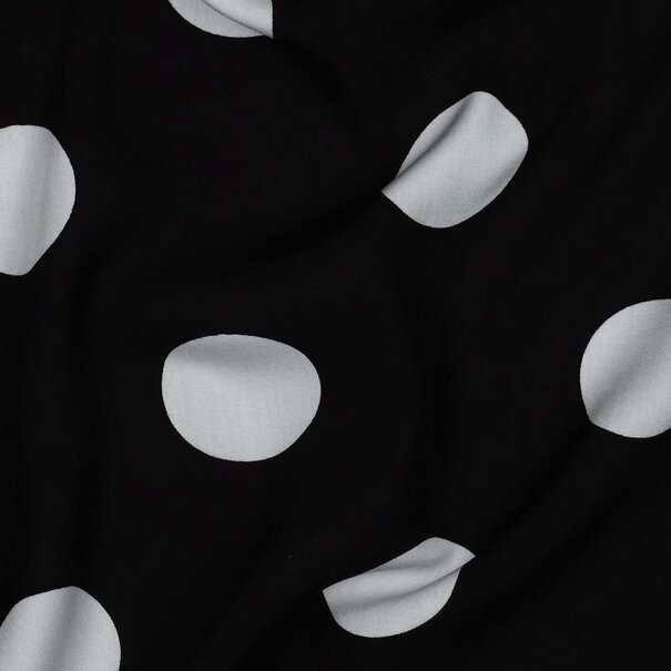 Polkadots zwart - viscose