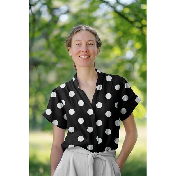 Polkadots zwart - viscose