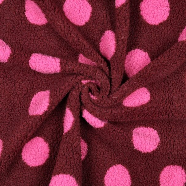 Teddy dots - burgundy