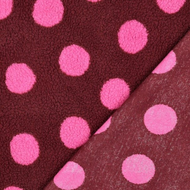 Teddy dots - burgundy