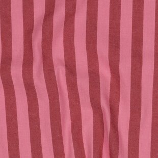 Katoen streep - rood roze