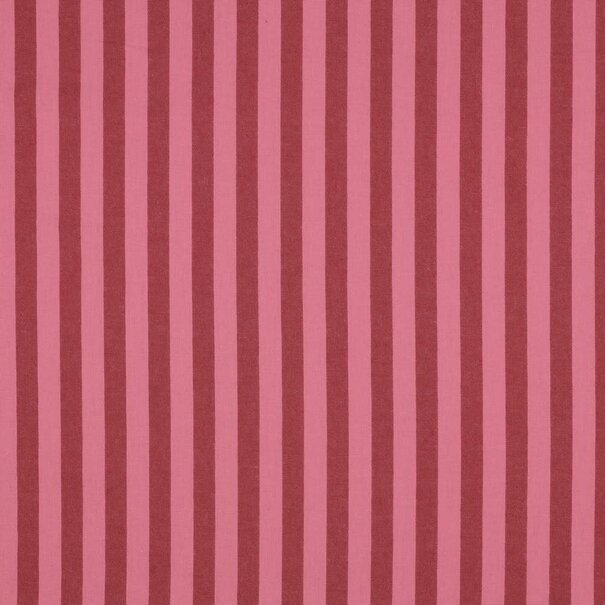 Katoen streep - rood roze