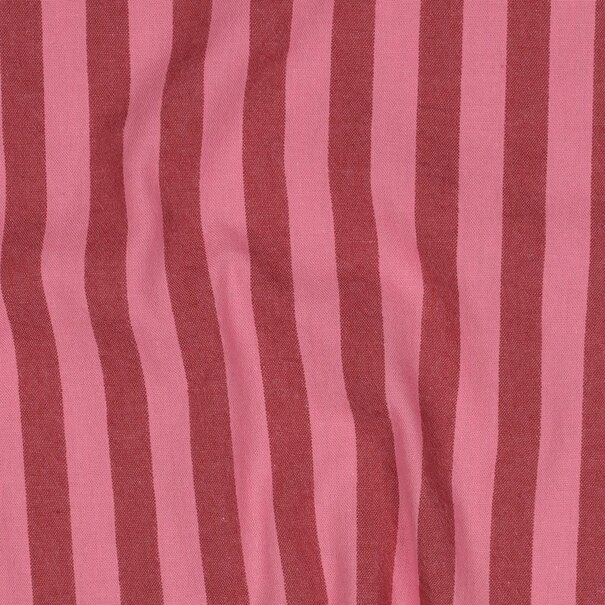 Katoen streep - rood roze