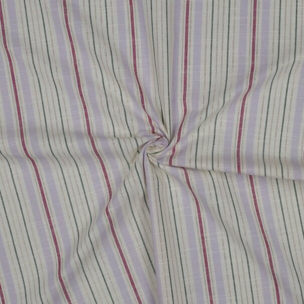 Katoen streep lurex - lila