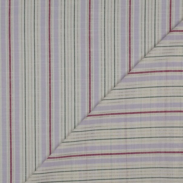 Katoen streep lurex - lila