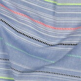 Katoen neon strepen - blauw