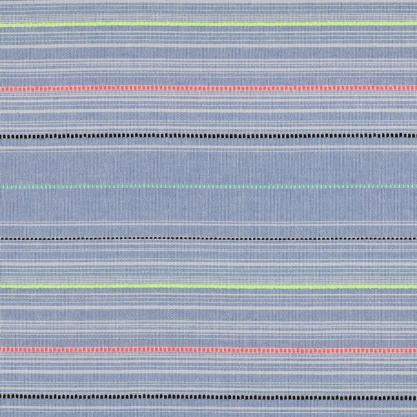 Katoen neon strepen - blauw