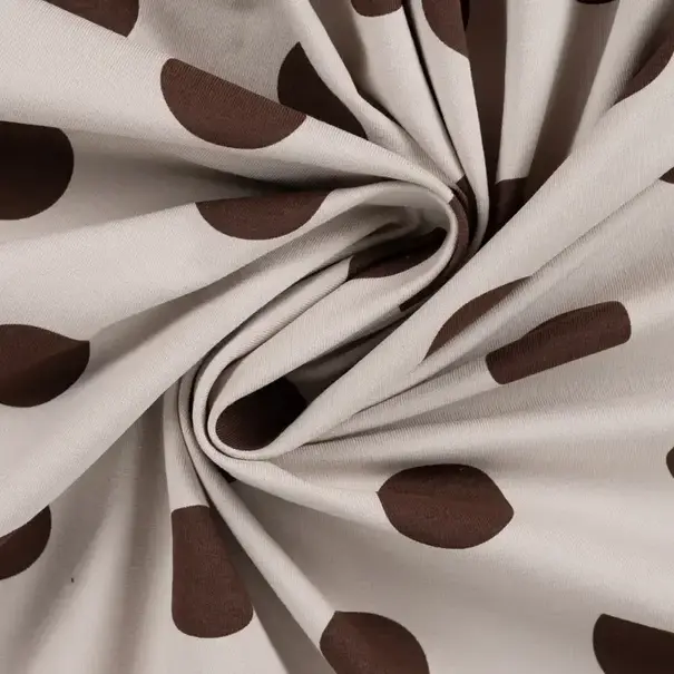 French terry small dots - sand