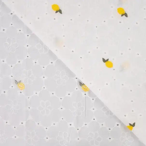Broderie katoen - citroenen