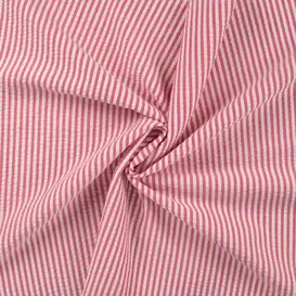 Seersucker streep - rood