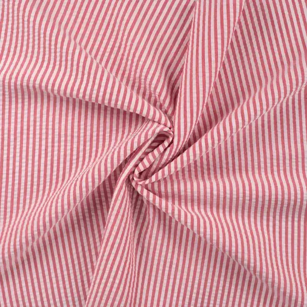 Seersucker streep - rood