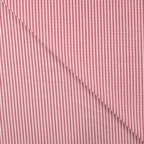 Seersucker streep - rood