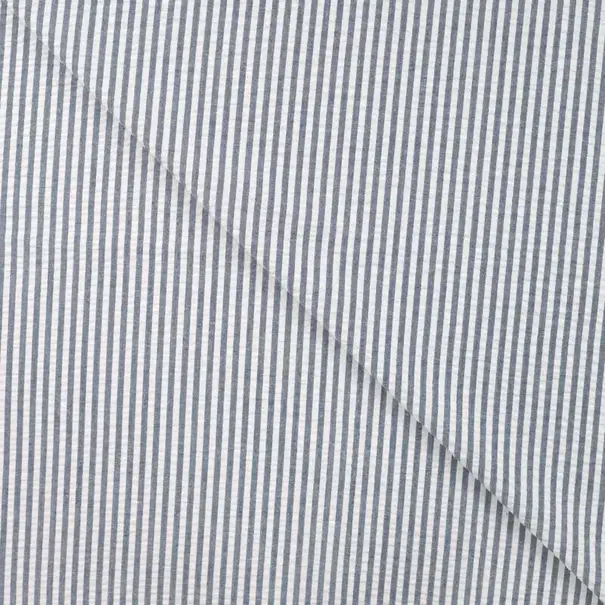 Seersucker streep - navy