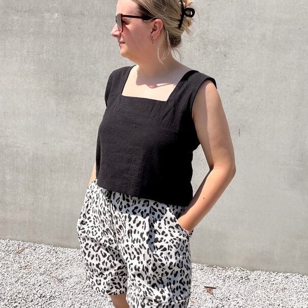 Cotton slub washed - zwart