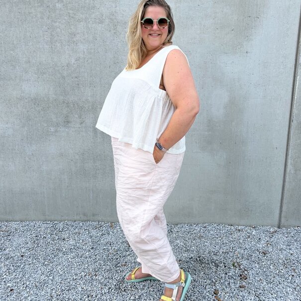 2 meter wearable stories - soepele linnenlook keper lichtroze