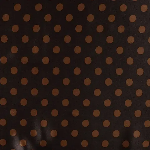 Rayon satijn dots - bruin