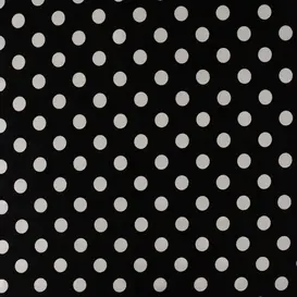 Rayon satijn dots - zwart