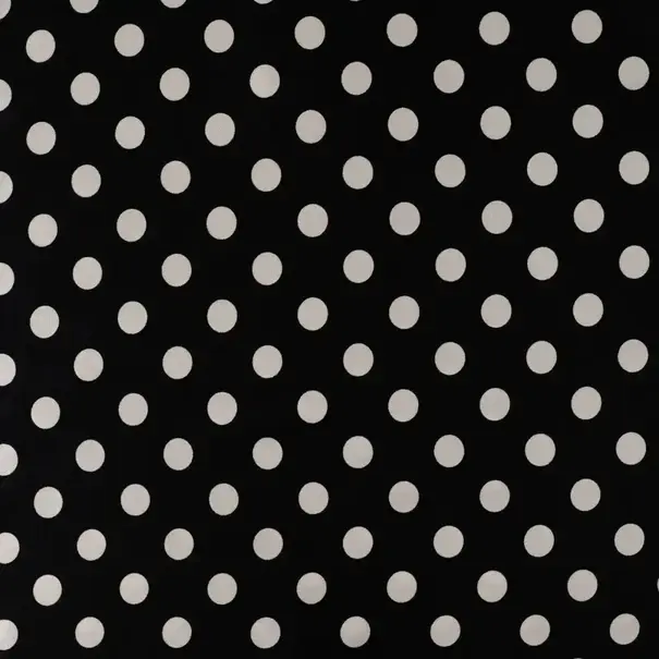 Rayon satijn dots - zwart