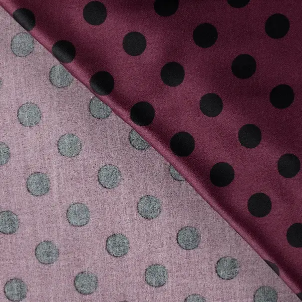 Rayon satijn dots - wine