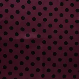 Rayon satijn dots - wine