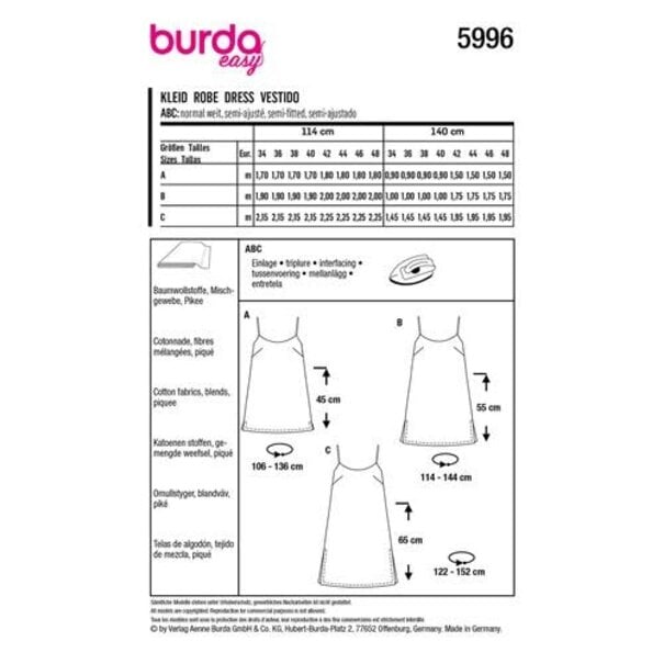 Burda Burda 5996 - jurk