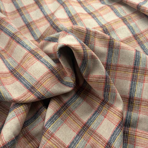 2 meter wearable stories - flanel ruit roze SV26