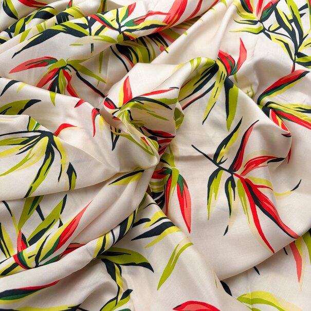 2 meter italiaanse deadstock - viscose blaadjes SV26